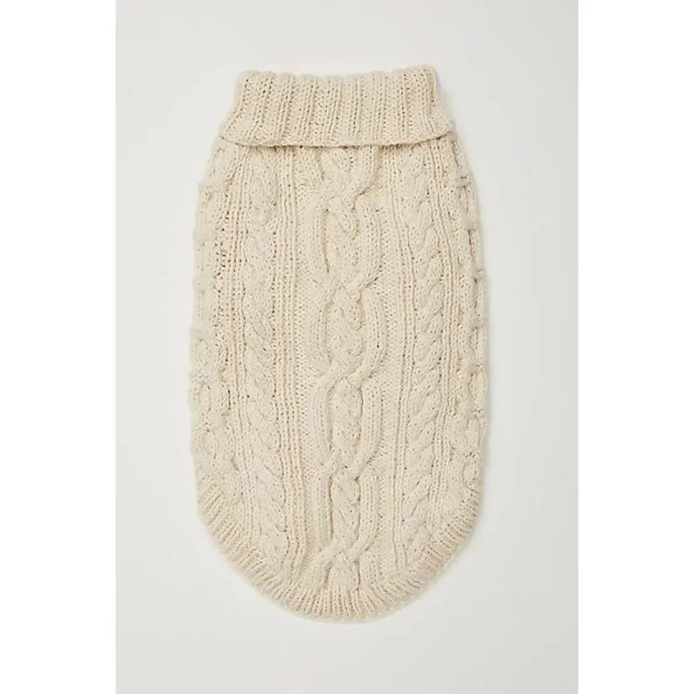 New Free People x French Knot Cable Knit Dog Sweater Size L